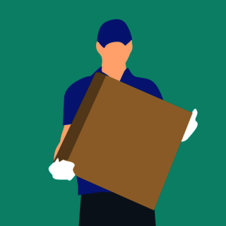 Livreur de colis avec colis